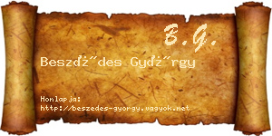 Beszédes György névjegykártya